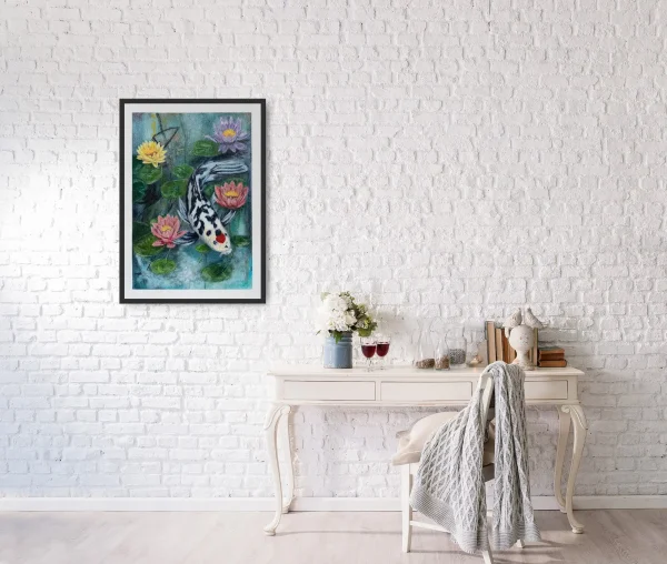 Kirei Koi Pond Original artwork on paper example room 1