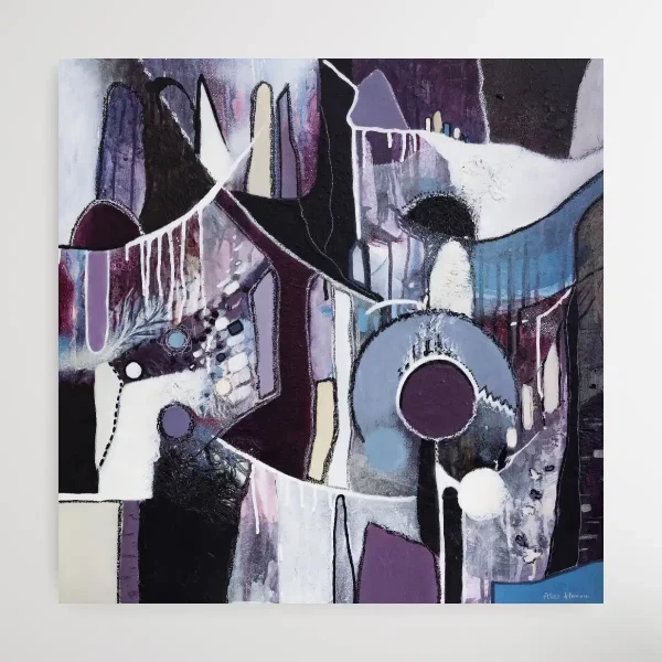 Purple Valley Abstract painting on canvas
