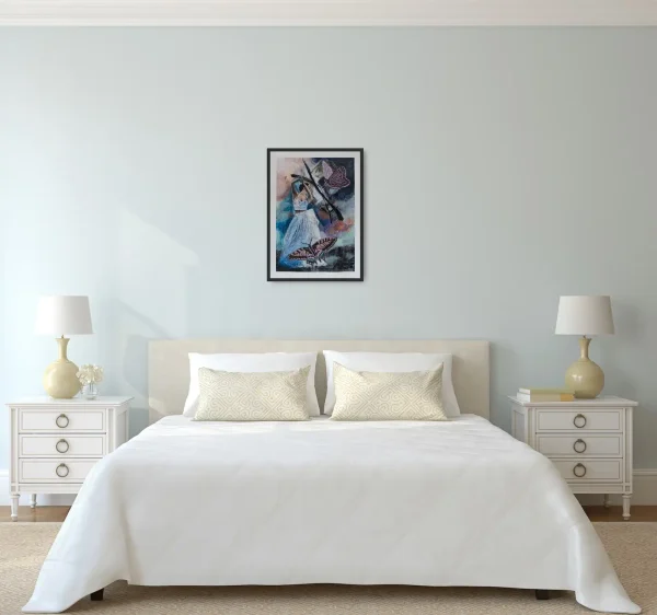 With weightless wings Original artwork on paper example room 2