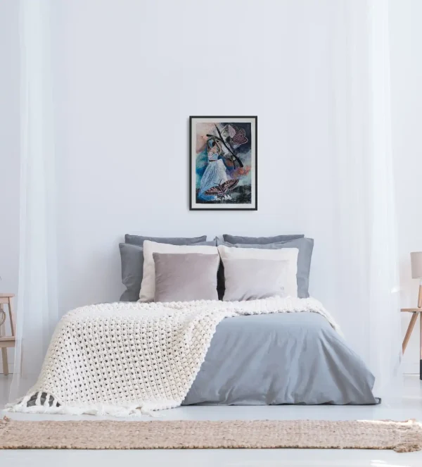 With weightless wings Original artwork on paper example room 1