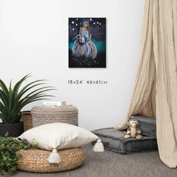 Canvas Print we are here 18x24 example room