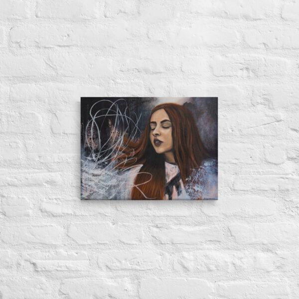 Canvas print Unwind woman hair blowing freedom feeling