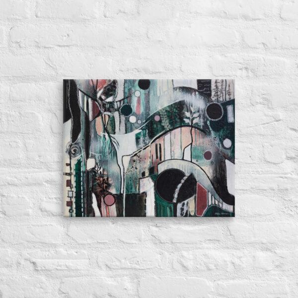 Canvas print You can Find me in the Forest green red color scheme butterfly abstract art forest